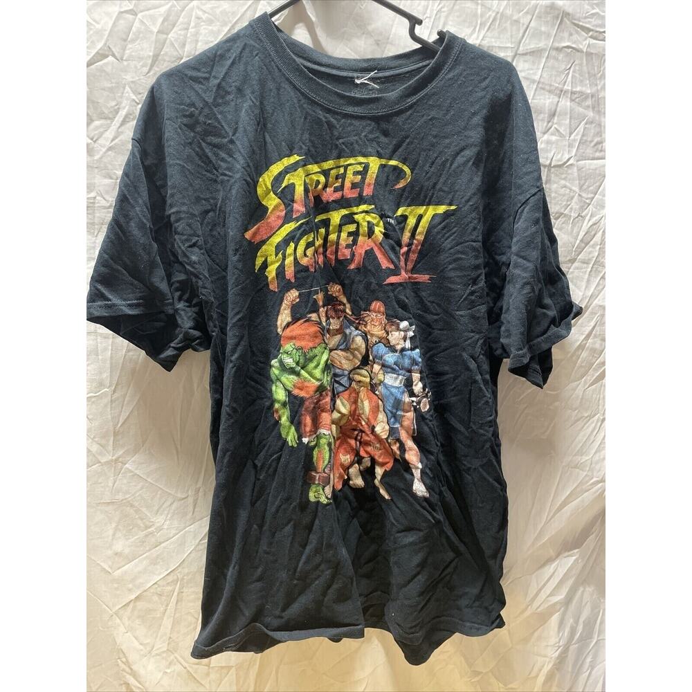 Street Fighter 2 Homage Shirt Mens XL Black Excellent Graphics